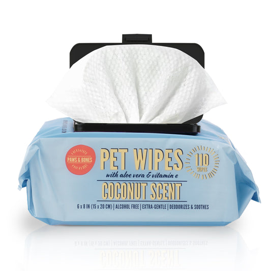 Precious Tails 110pc. Pet Wipes for Dogs, Dog Grooming Wipes, Puppy Wipes for Cleaning Deodorizing Paws, Butt, Body Extra Gentle with Aloe & Vitamin E.
