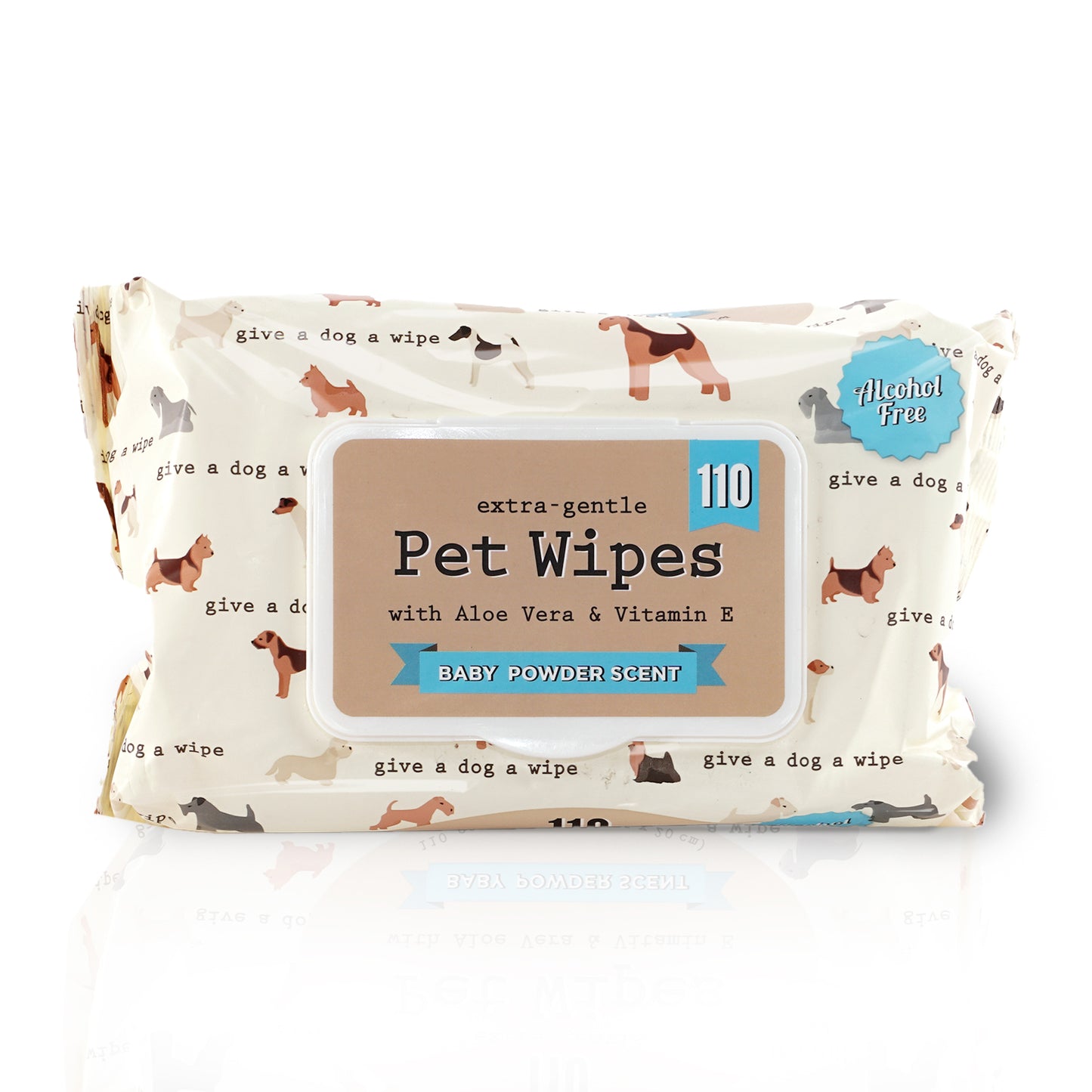 Precious Tails 110pc. Pet Wipes for Dogs, Dog Grooming Wipes, Puppy Wipes for Cleaning Deodorizing Paws, Butt, Body with Vitamin E and Aloe Baby Powder Scented