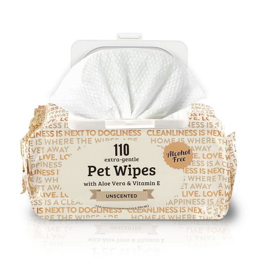 Precious Tails 110pc. Pet Wipes for Dogs, Dog Grooming Wipes, Puppy Wipes for Cleaning Deodorizing Paws, Butt, Body, Unscented with Aloe Vera and Vitamin E
