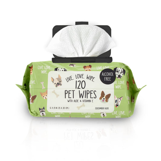 Precious Tails 120pc. Pet Wipes for Dogs, Dog Grooming Wipes, Puppy Wipes for Cleaning Deodorizing Paws, Butt, Body, Live. Love. Scented Wipe