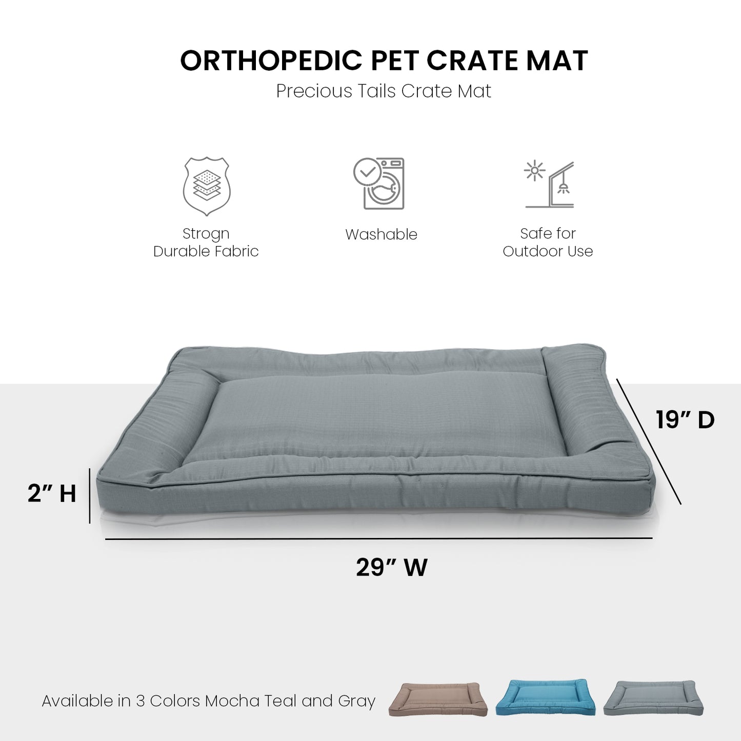 Restology Orthopedic Pet Bed Crate Pad, Waterproof Sleeping Mats For Small Medium Dogs and Cats