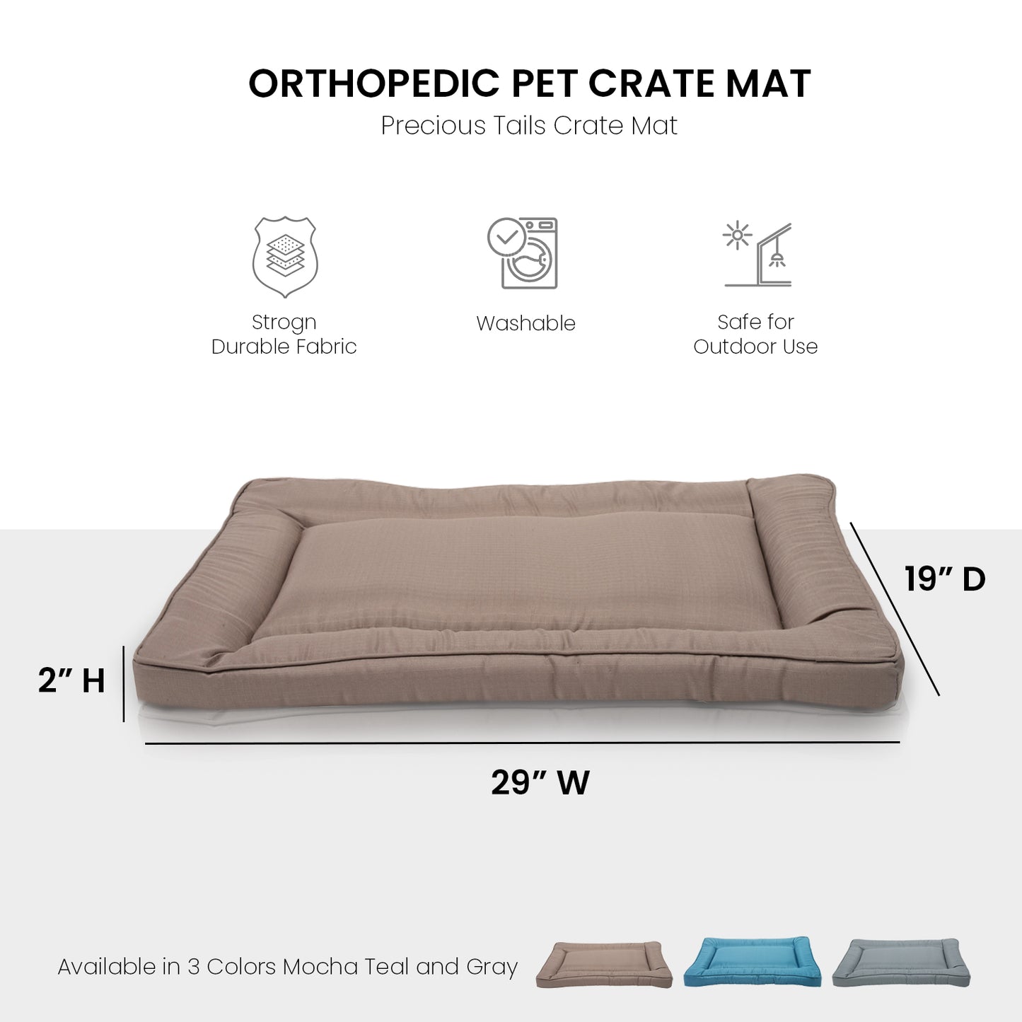 Restology Orthopedic Pet Bed Crate Pad, Waterproof Sleeping Mats For Small Medium Dogs and Cats