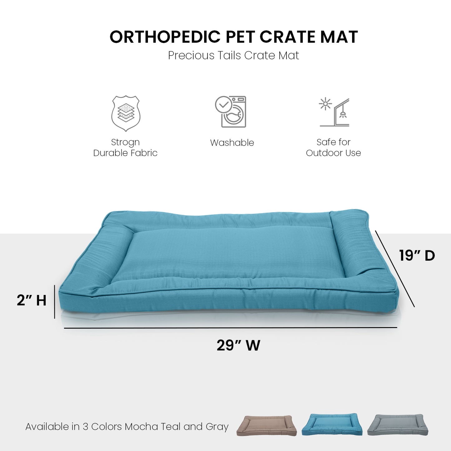 Restology Orthopedic Pet Bed Crate Pad, Waterproof Sleeping Mats For Small Medium Dogs and Cats