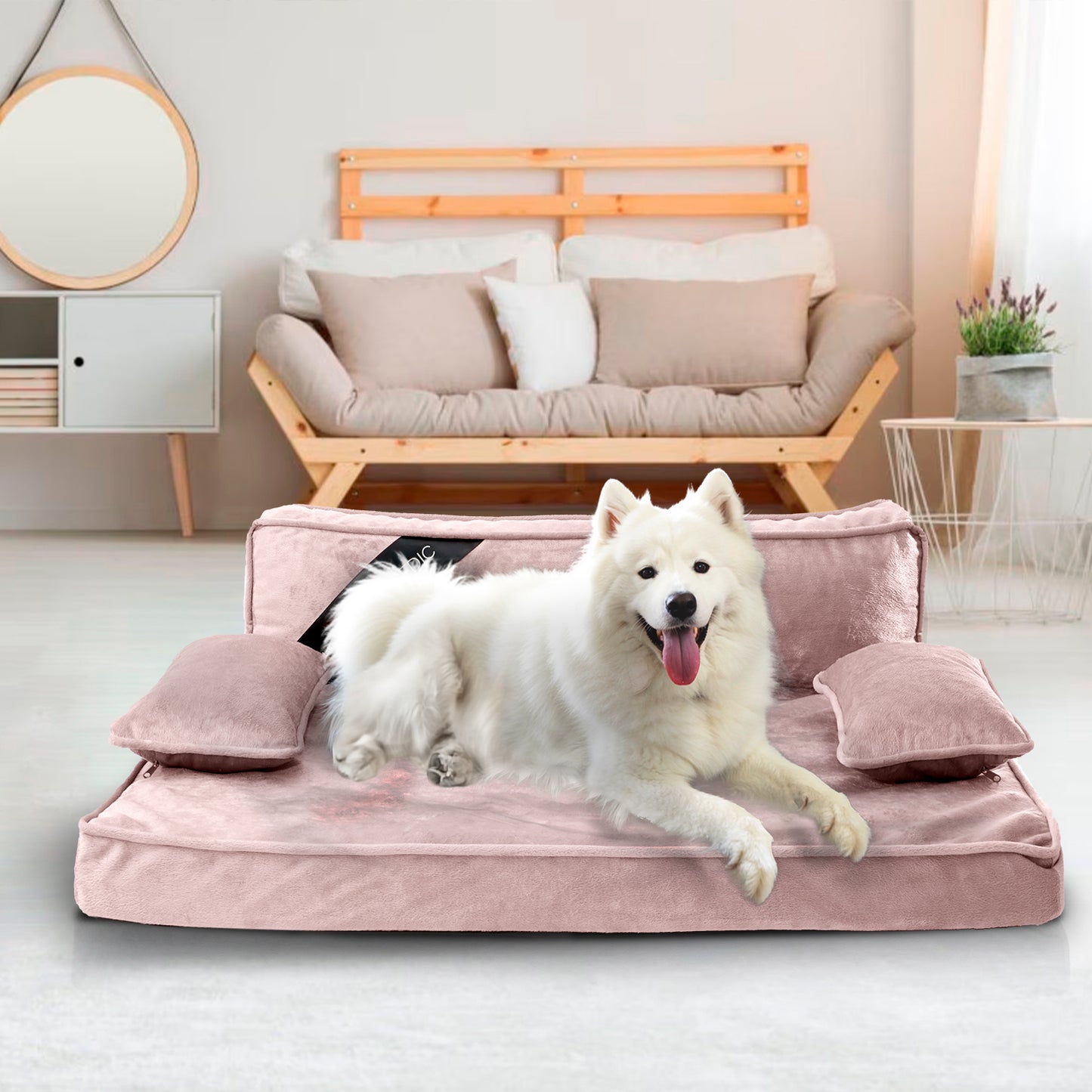 Precious Tails Orthopedic Pet Bed - Stylish Beds for Cats and Dogs,  Modern Sofa Couch for Small-Medium Dog