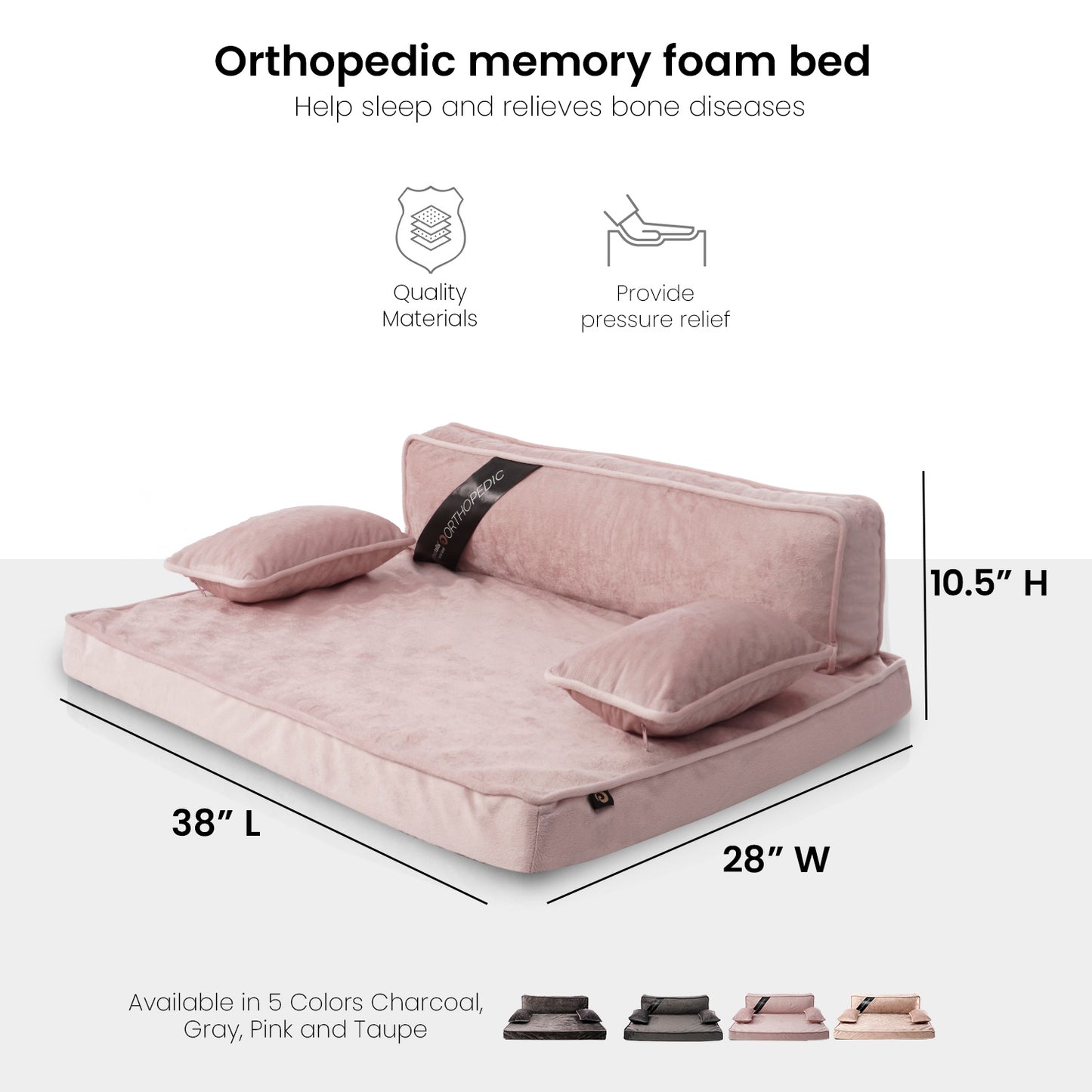 Precious Tails Orthopedic Pet Bed - Stylish Beds for Cats and Dogs,  Modern Sofa Couch for Small-Medium Dog