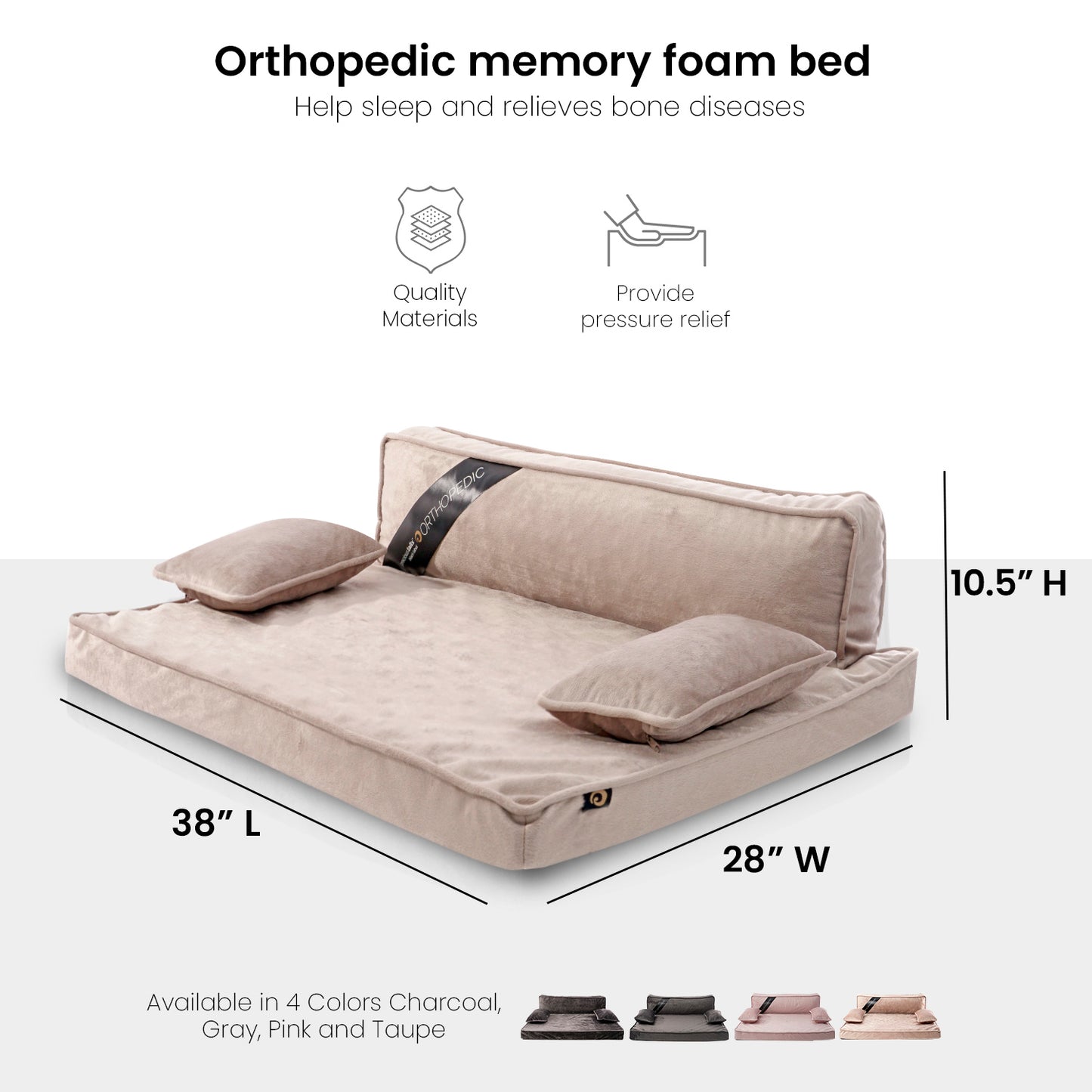 Precious Tails Orthopedic Pet Bed - Stylish Beds for Cats and Dogs,  Modern Sofa Couch for Small-Medium Dog