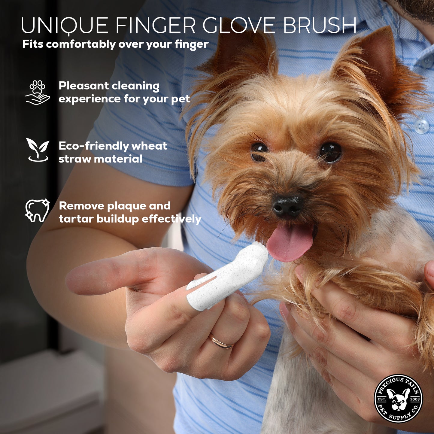 P.T. Supply Co. Eco-Friendly Pet Dental Care Kit, Toothbrush and Toothpaste Made with Sustainable Wheat Straw Material for Dogs and Cats