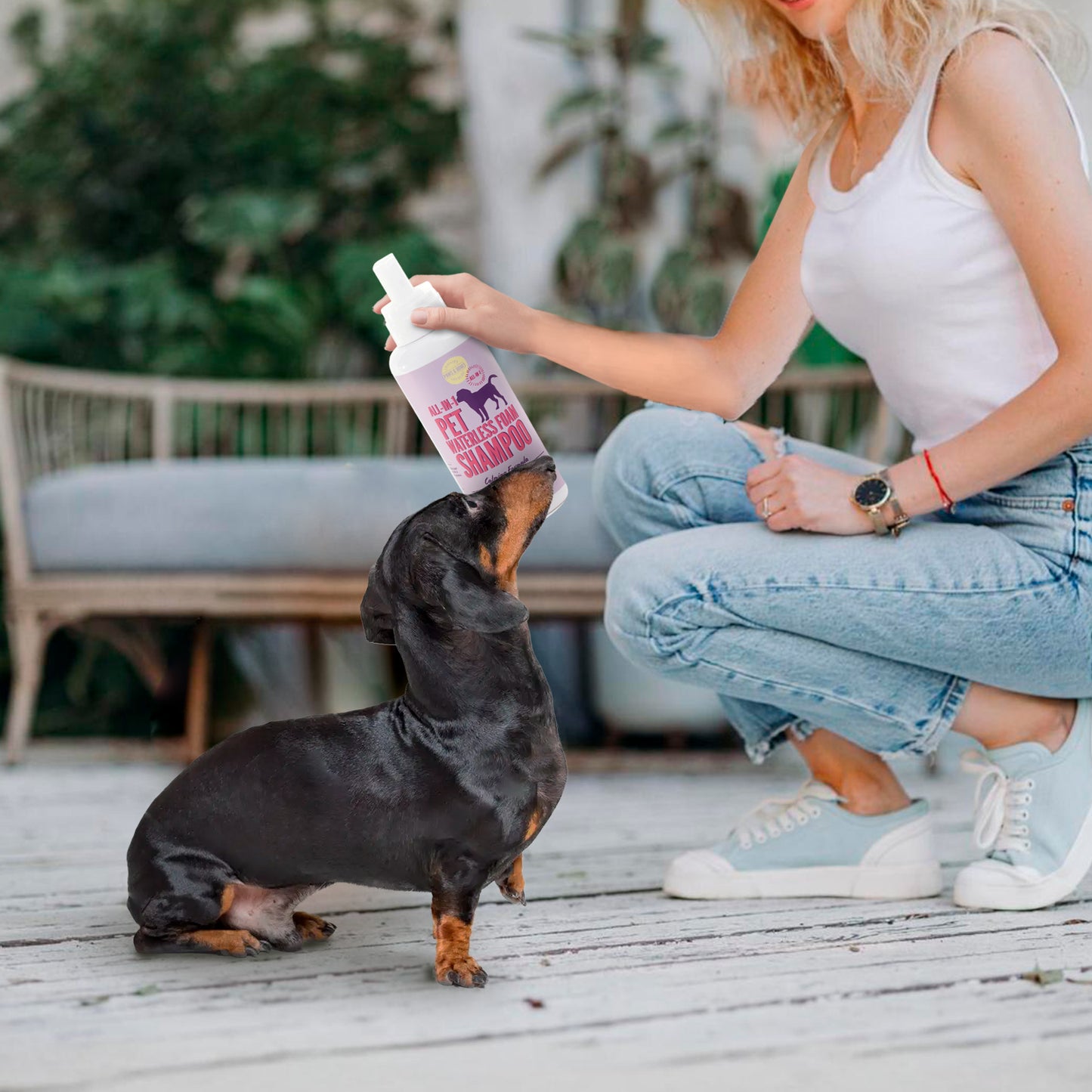 Precious Tails 2-in-1 Calming Waterless Foam Shampoo Cleanser for Pet Grooming, Cleanse, Moisturizes, Detangles, Rinse Free