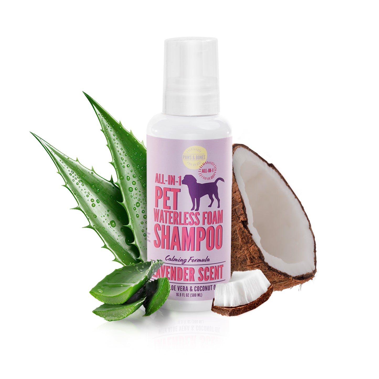Precious Tails 2-in-1 Calming Waterless Foam Shampoo Cleanser for Pet Grooming, Cleanse, Moisturizes, Detangles, Rinse Free