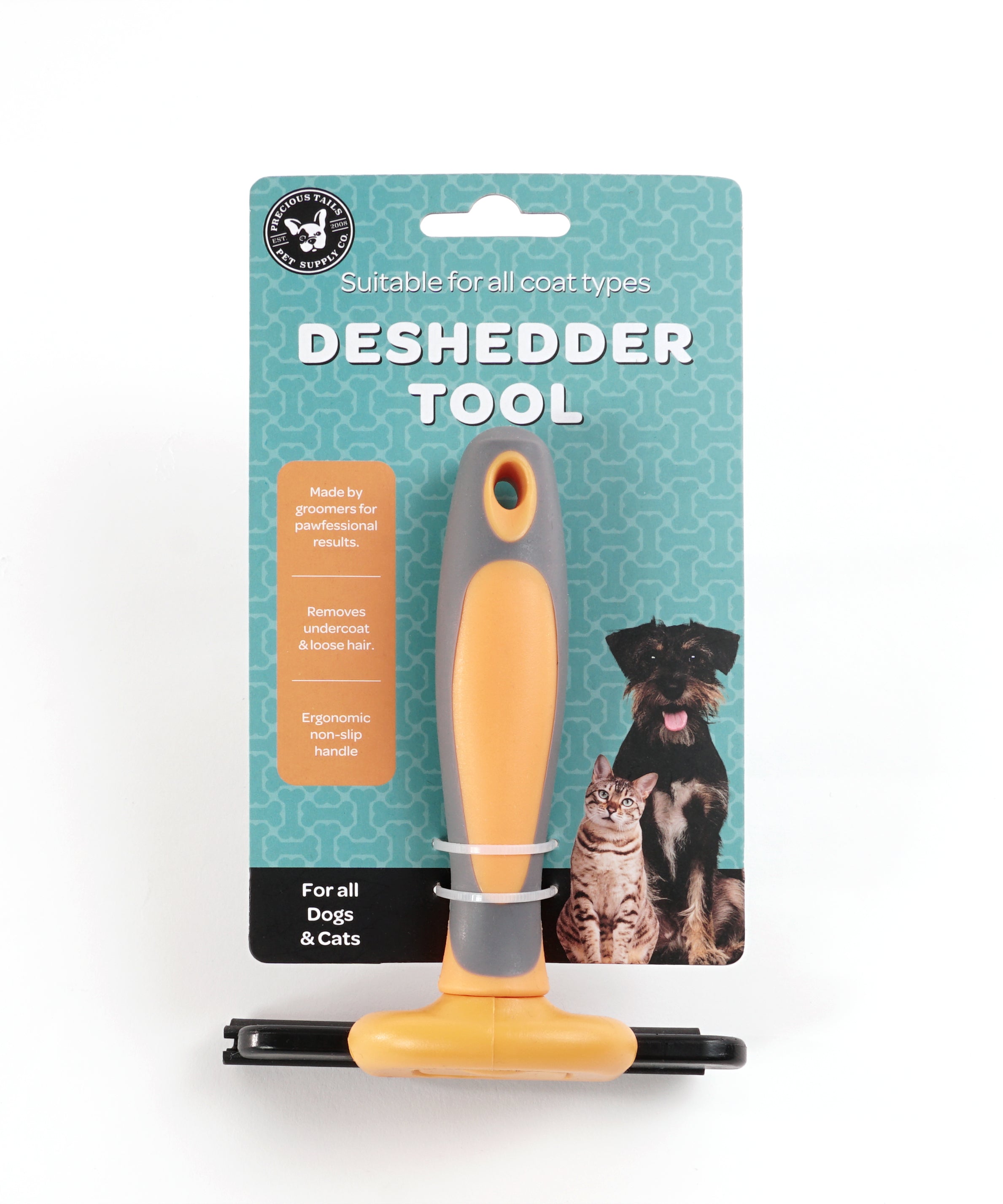 Precious Tails Pet Grooming Brush Deshedding Tool for Cats and Dogs Dematting Undercoat Rake Dog Brush for Shedding Reduce Shedding