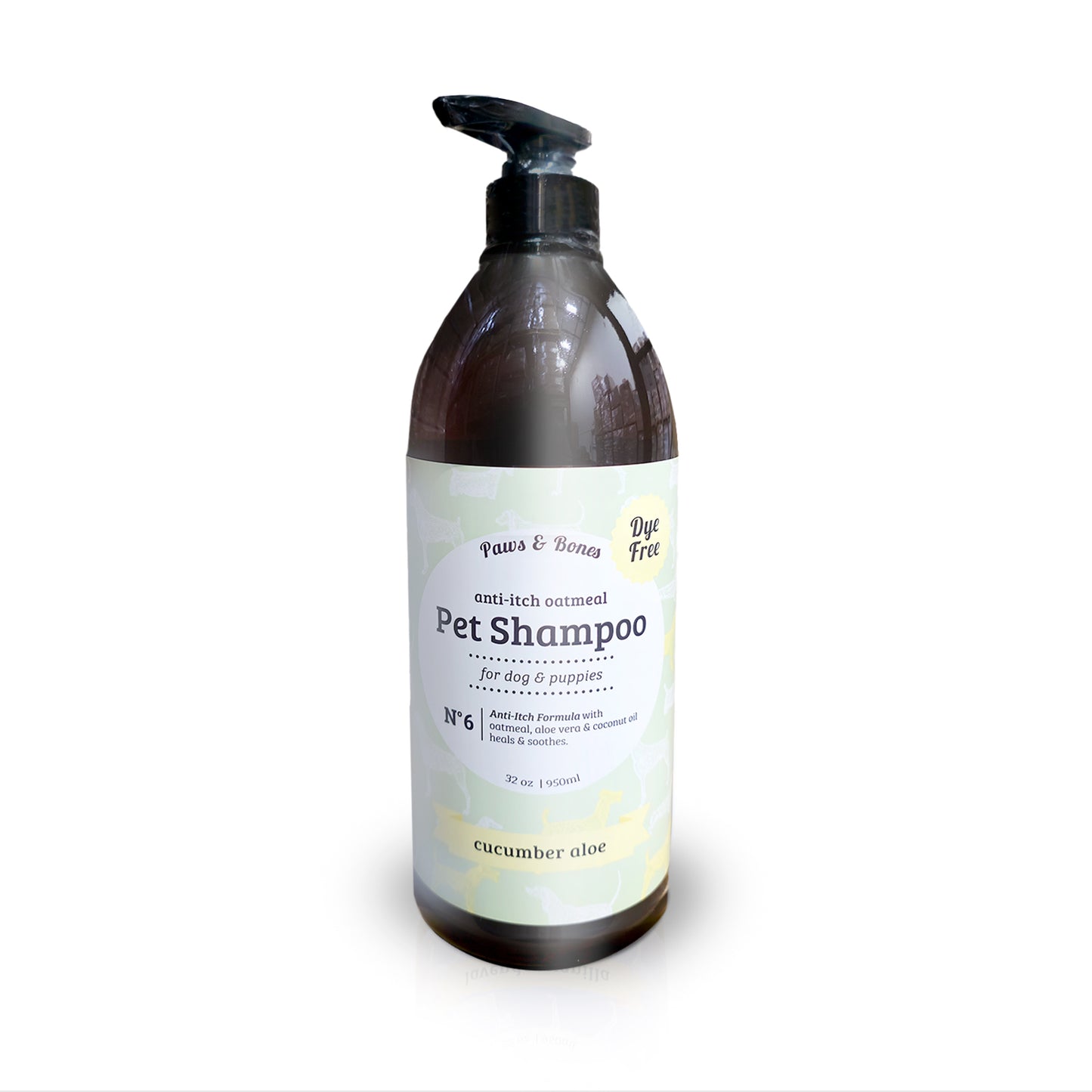 Paws & Bones Anti-Itch Oatmeal Pet Shampoo for Dogs & Puppies – Dye-Free, Soothing & Moisturizing Formula