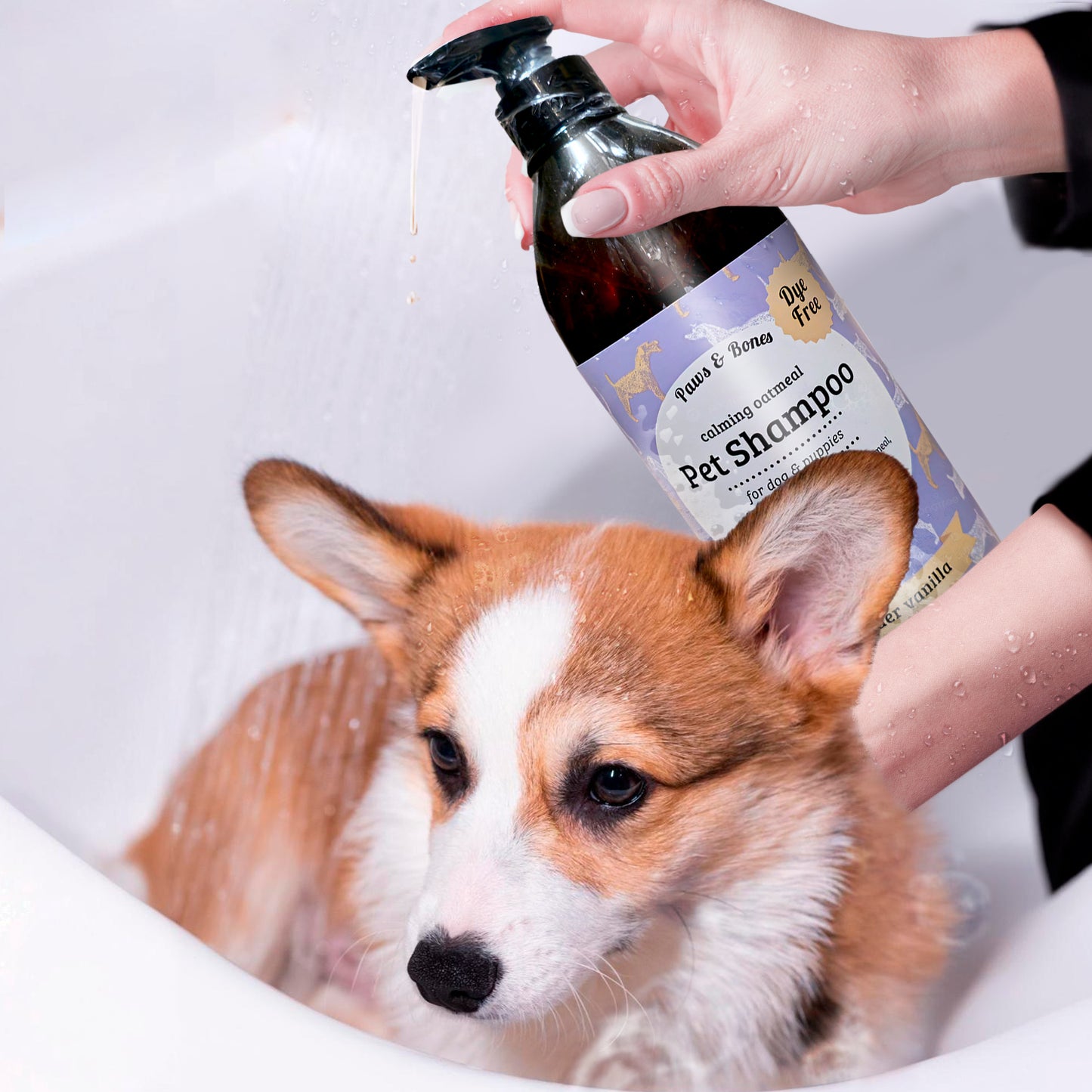 Paws & Bones Anti-Itch Oatmeal Pet Shampoo for Dogs & Puppies – Dye-Free, Soothing & Moisturizing Formula