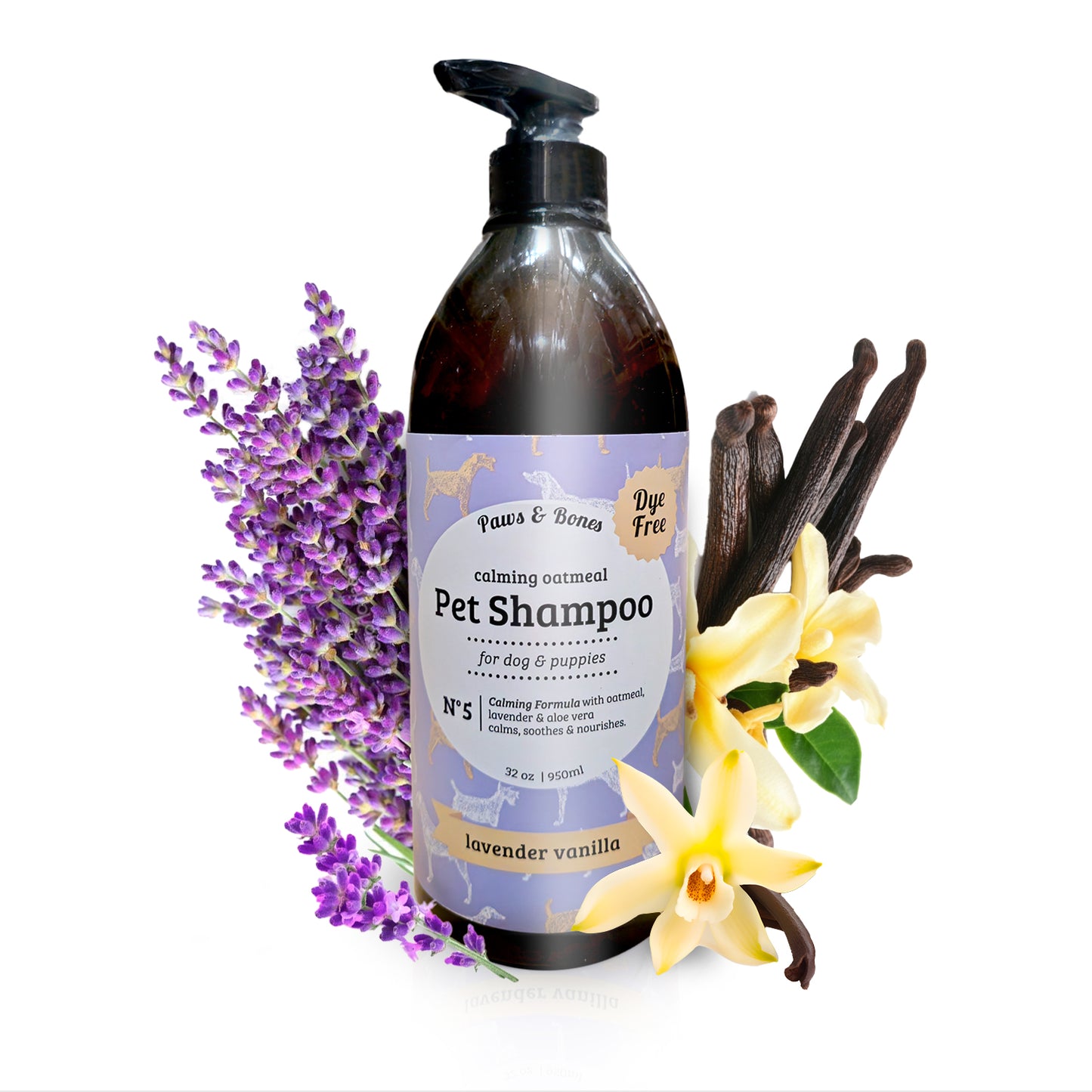 Paws & Bones Anti-Itch Oatmeal Pet Shampoo for Dogs & Puppies – Dye-Free, Soothing & Moisturizing Formula