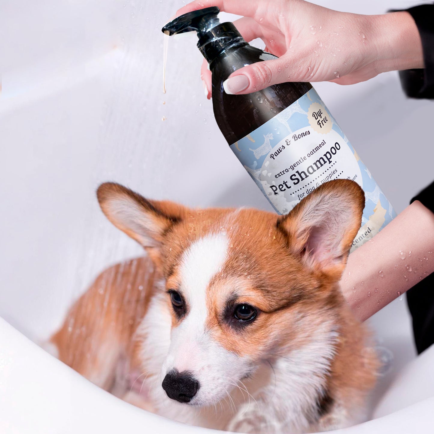 Paws & Bones Anti-Itch Oatmeal Pet Shampoo for Dogs & Puppies – Dye-Free, Soothing & Moisturizing Formula