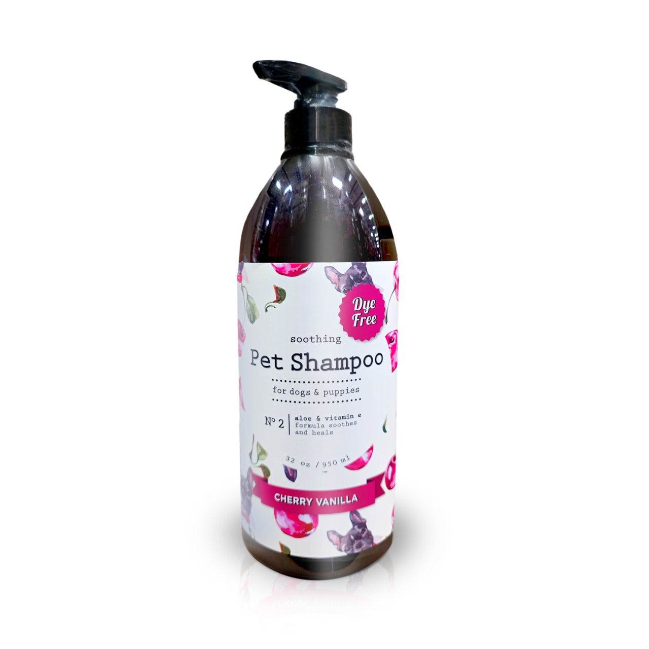 P.T. Supply Co. Soothing Pet Shampoo for Dogs & Puppies – Cherry Vanilla Scent, Aloe & Vitamin E, Gentle & Moisturizing Formula