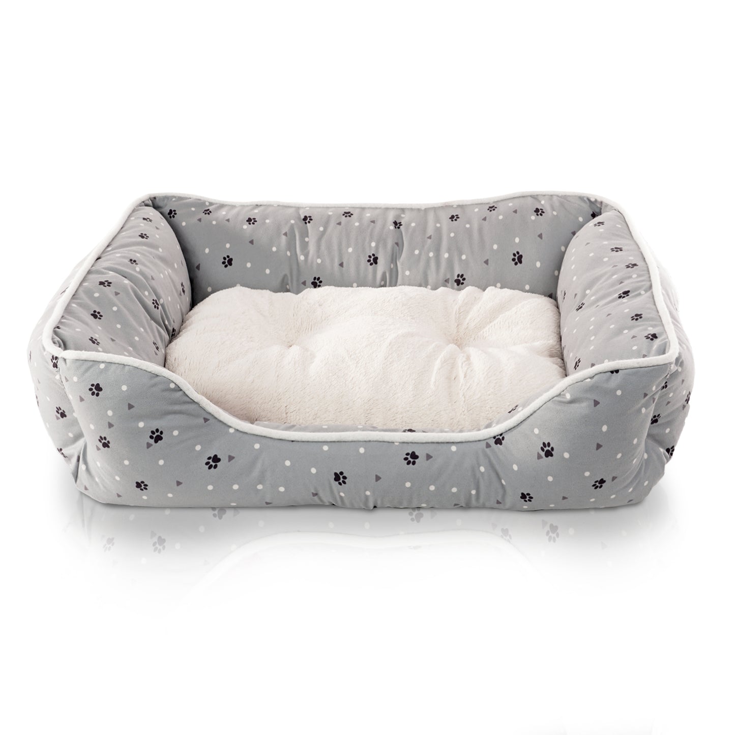 Details Microsuede Pet Bed, Dog Beds for Small Dogs and Cats, Calming Cuddler Bed for Pets with Sides and Plush Center
