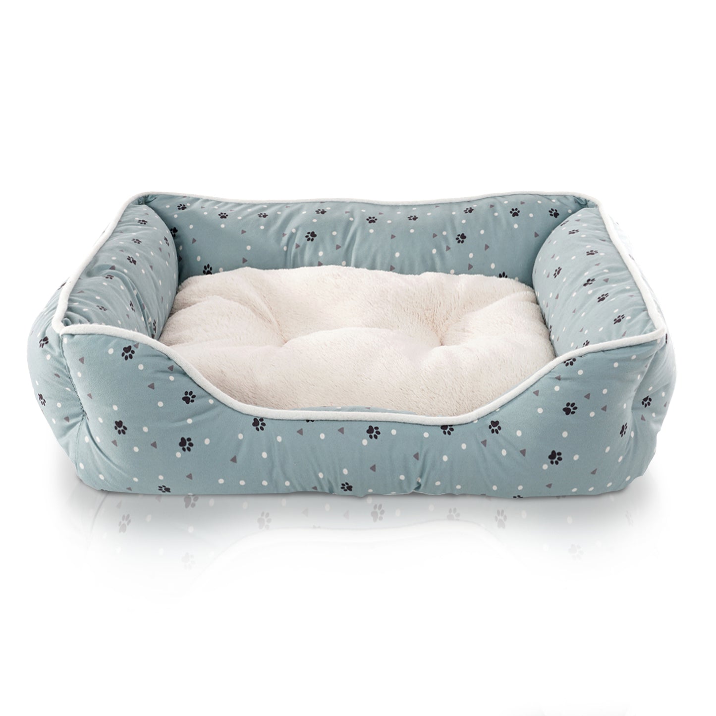 Details Microsuede Pet Bed, Dog Beds for Small Dogs and Cats, Calming Cuddler Bed for Pets with Sides and Plush Center