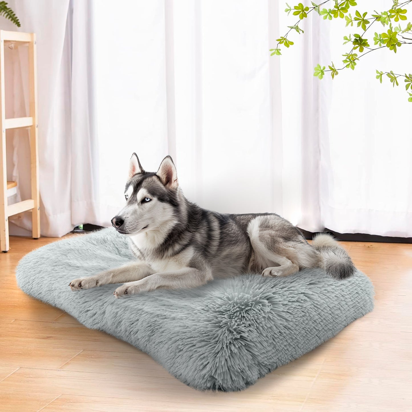 Details Pet Bed Mat, Tufted Plush Eyelash Faux Fur Calming Blanket Carpet Rug Mattress for Cats and Dogs