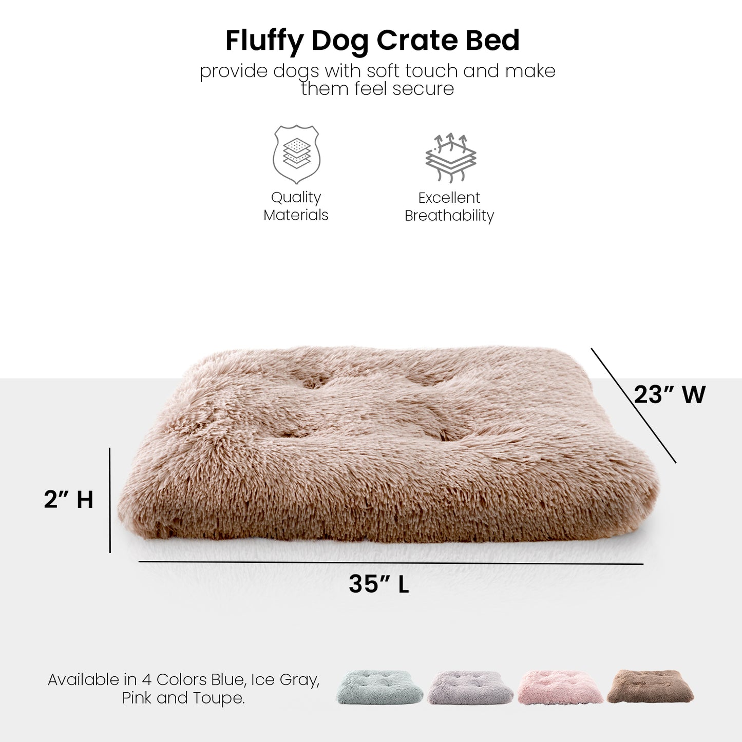 Details Pet Bed Mat, Tufted Plush Eyelash Faux Fur Calming Blanket Carpet Rug Mattress for Cats and Dogs