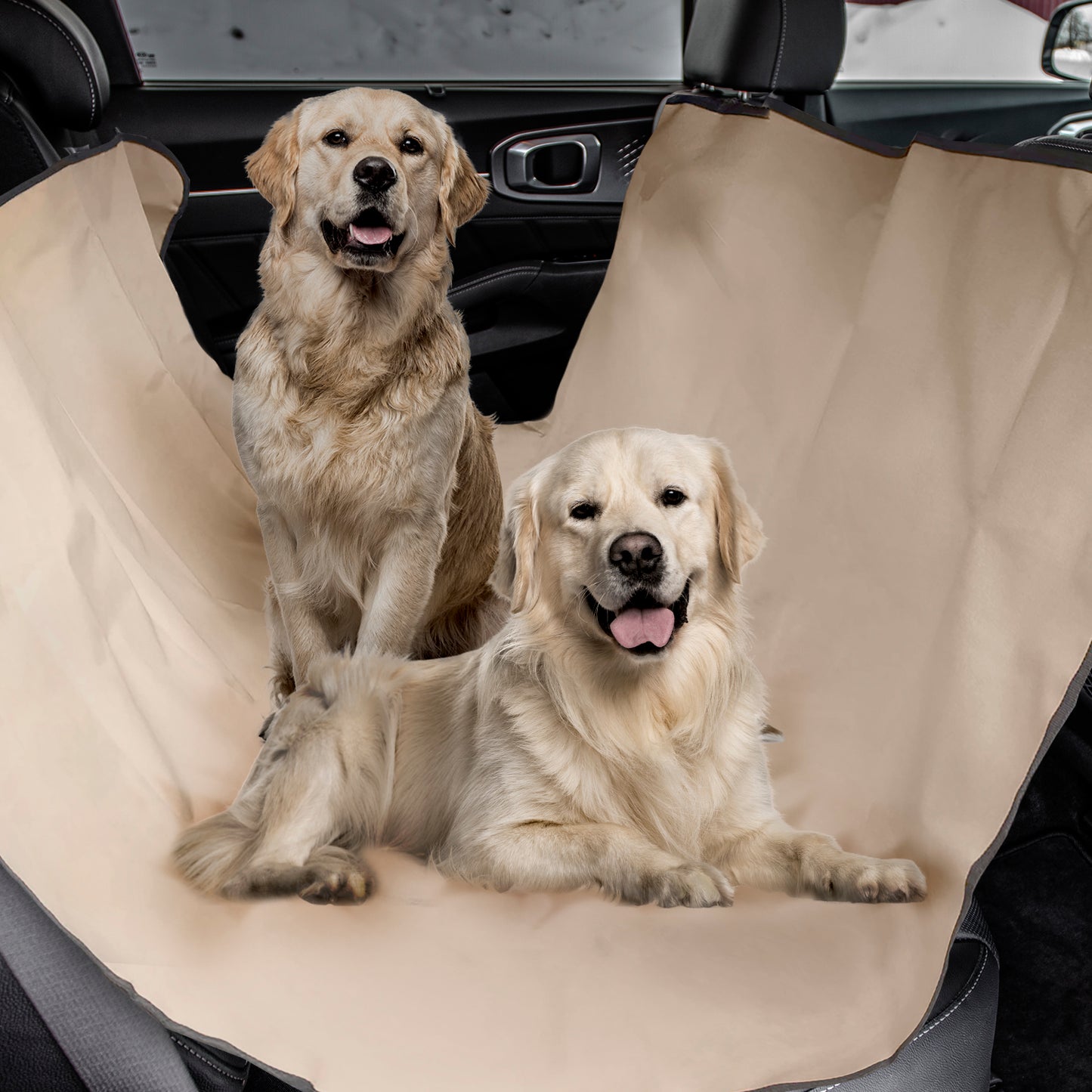 Co-Pilot Dog Car Seat Cover - Pet Hammock for Back Seat, 100% Waterproof, Durable