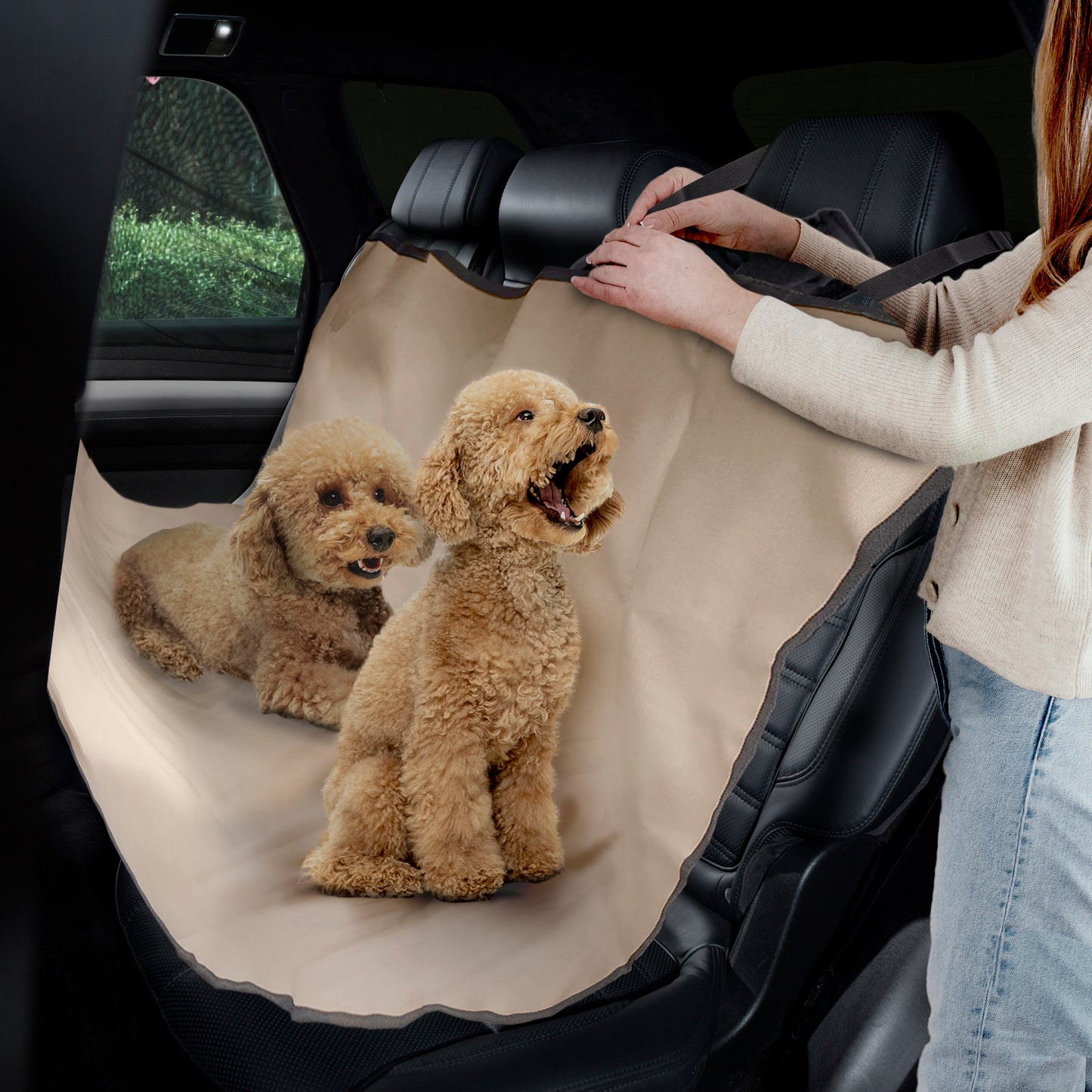Co-Pilot Dog Car Seat Cover - Pet Hammock for Back Seat, 100% Waterproof, Durable