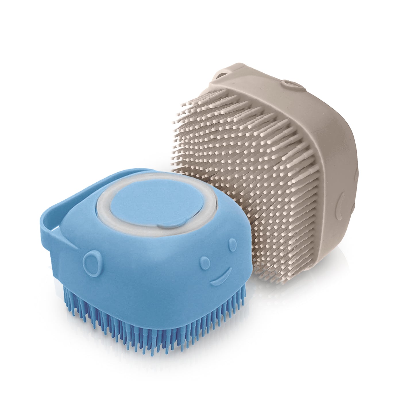 Ocean Plastic by PT Eco-Friendly Soap Dispensing Pet Scrub Brush, Assorted Colors, Sustainable Grooming Tool for Dogs and Cats