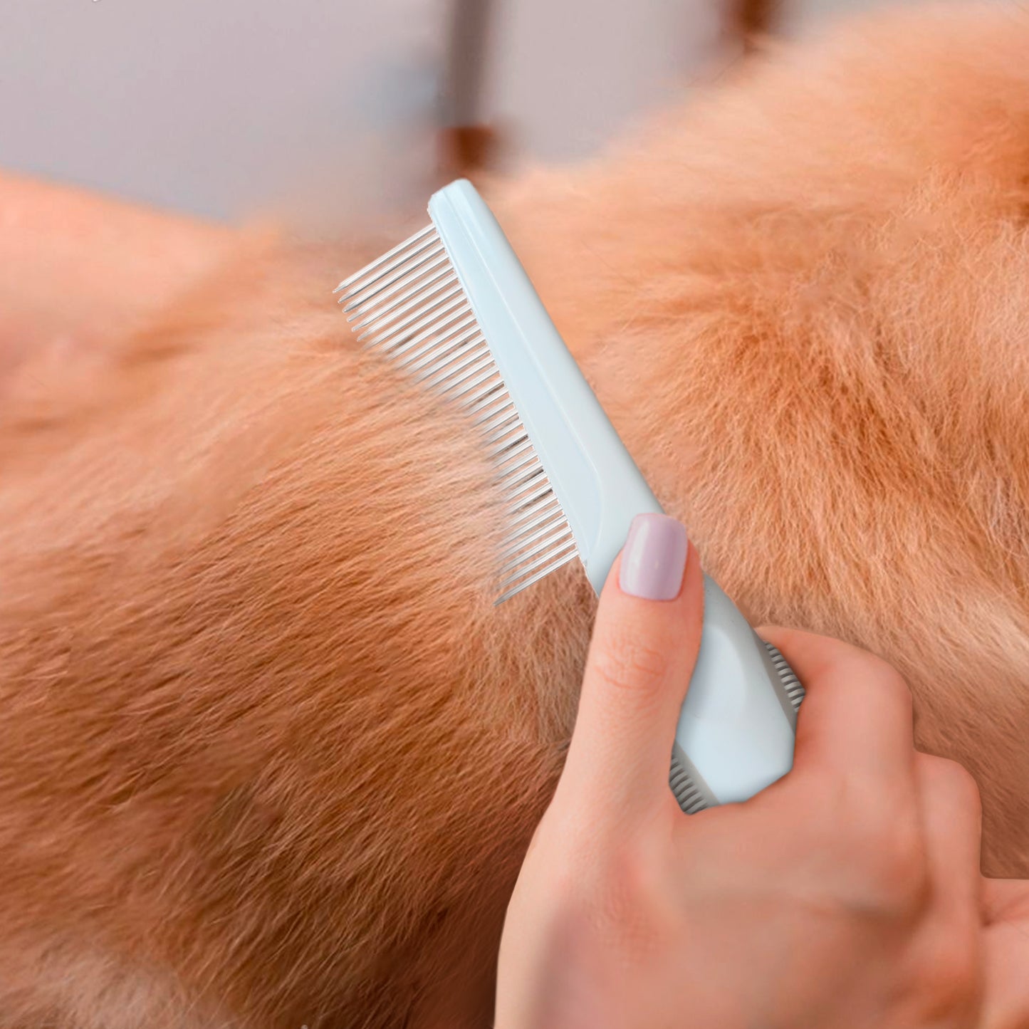 Ocean Plastic by PT Single-Sided Pin Comb Brush for Pets, Eco-Friendly Grooming Tool for Dogs and Cats