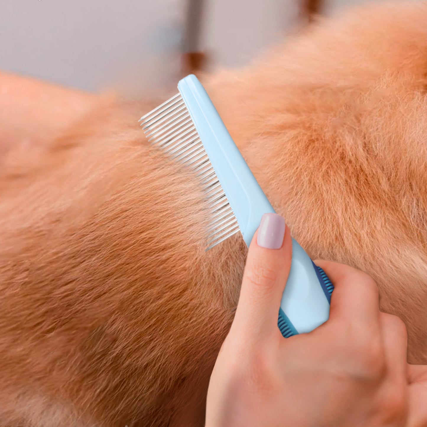 Ocean Plastic by PT Single-Sided Pin Comb Brush for Pets, Eco-Friendly Grooming Tool for Dogs and Cats