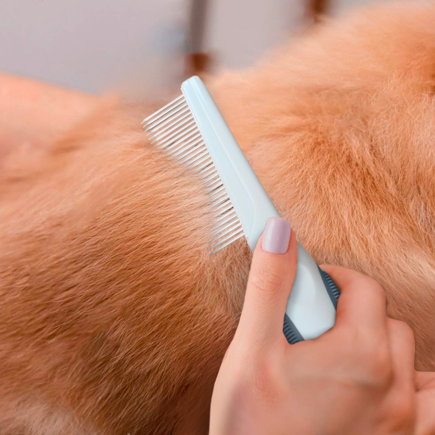 Ocean Plastic by PT Single-Sided Pin Comb Brush for Pets, Eco-Friendly Grooming Tool for Dogs and Cats