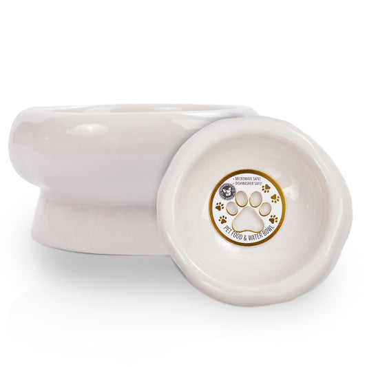 P.T. Supply Co. Abstract Bubble Shaped Stoneware Elevated Pet Bowl, Raised Ceramic Food & Water Dish for Dogs and Cats