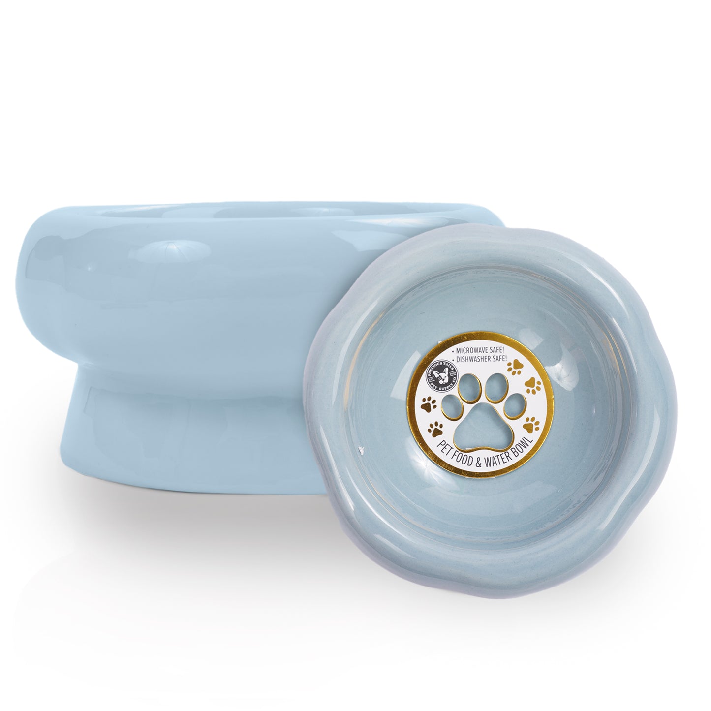 P.T. Supply Co. Abstract Bubble Shaped Stoneware Elevated Pet Bowl, Raised Ceramic Food & Water Dish for Dogs and Cats