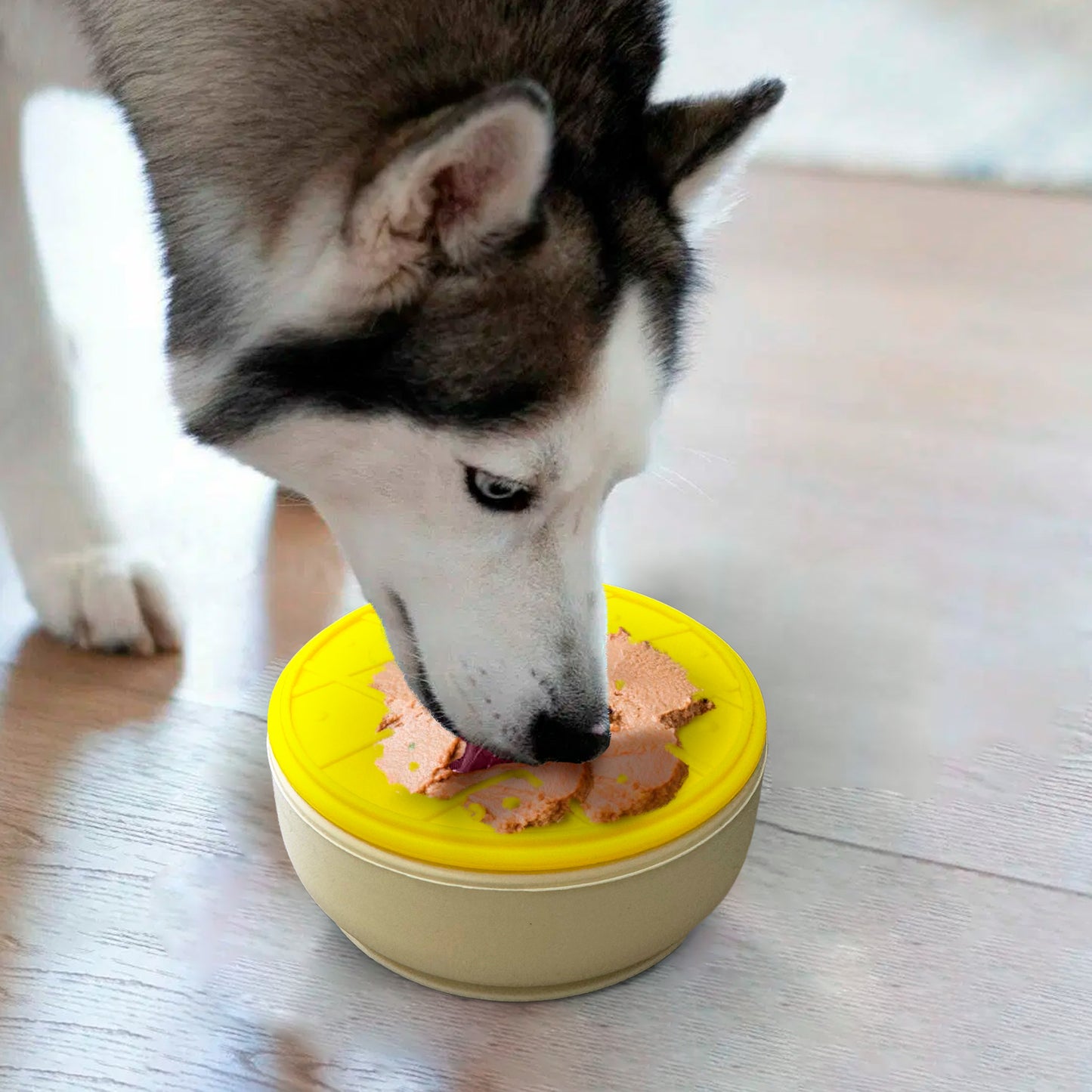 P.T. Supply Co. Yellow Small Pineapple-Shaped Silicone Pet Bowl with Non-Slip Suction Base