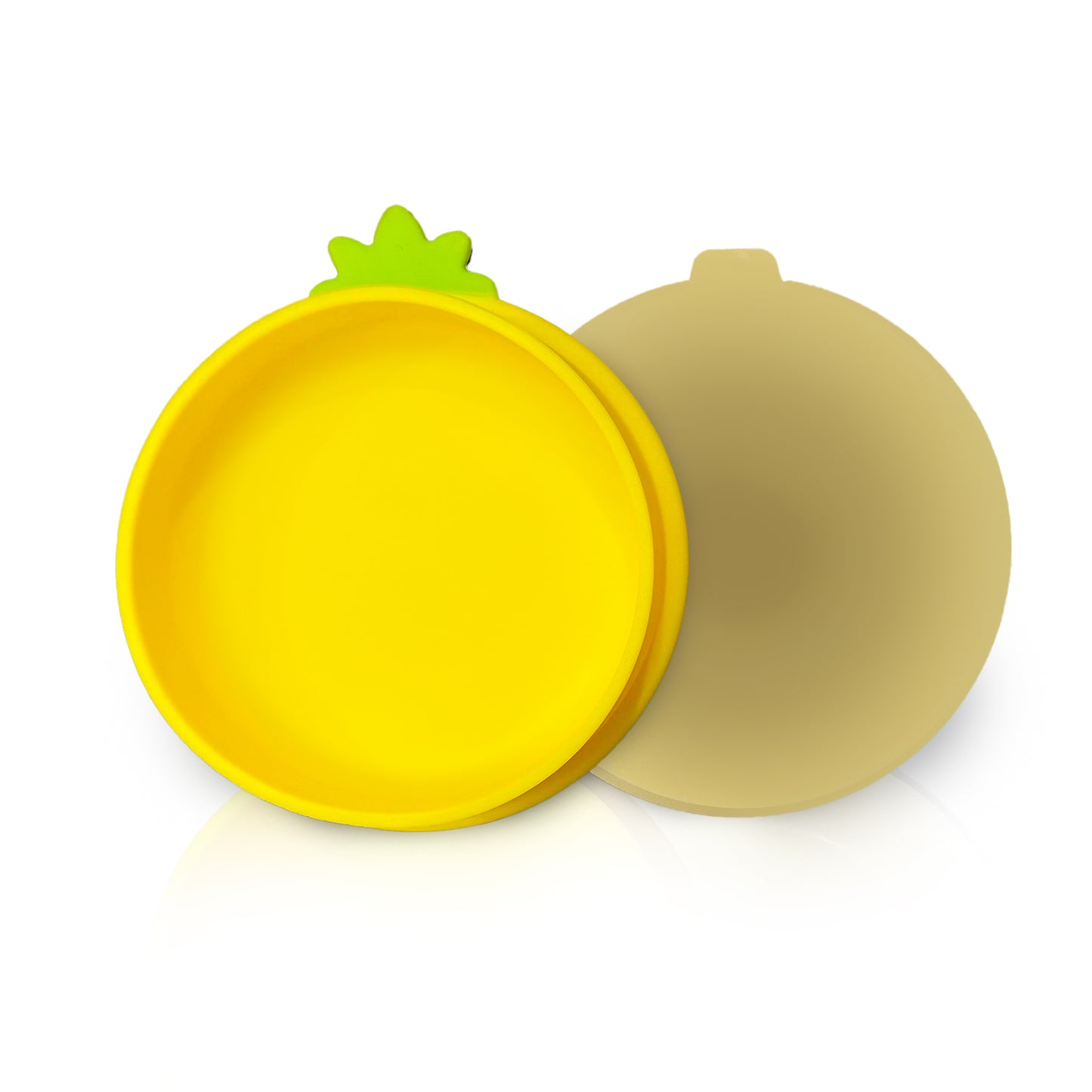 P.T. Supply Co. Yellow Small Pineapple-Shaped Silicone Pet Bowl with Non-Slip Suction Base