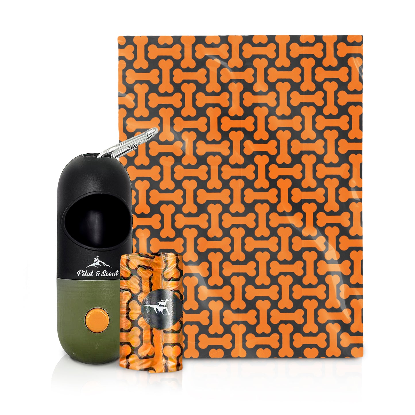 Pilot & Scout Flash N Bag Dog Poop Bags with LED Light Dispenser, Convenient Waste Bags for Night Walks
