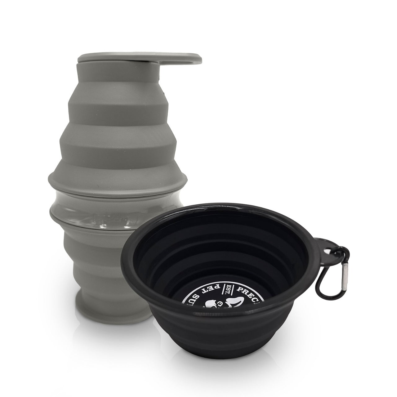 P.T. Supply Co. Feed N Sip 2-in-1 Collapsible Dog Bowl and Water Bottle, Portable Pet Feeding Solution for Travel