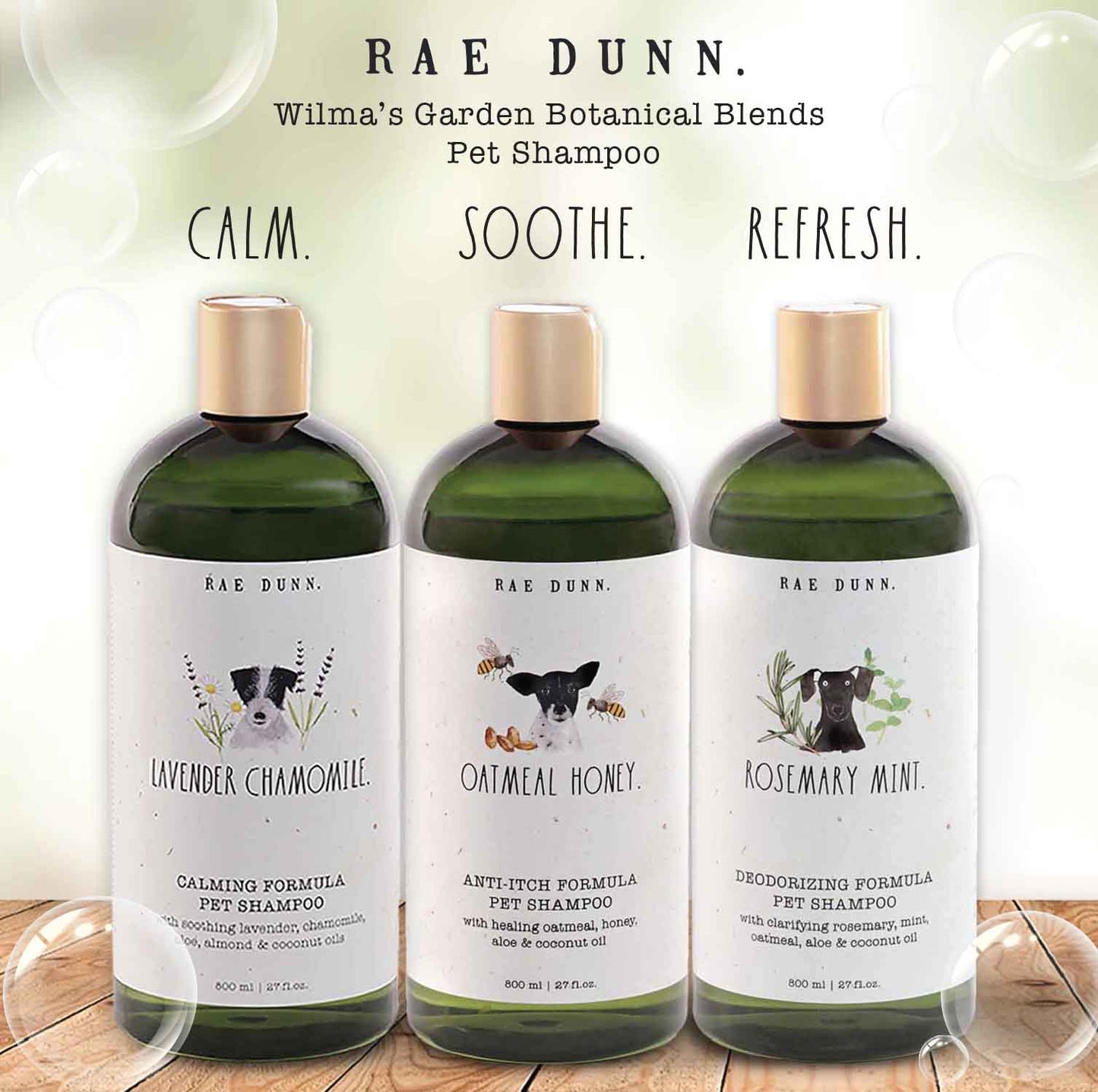 Rae Dunn 2-Pack Pet Shampoo with Aloe & Coconut Oil, 800ml