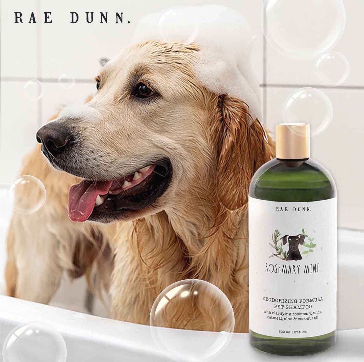 Rae Dunn 2-Pack Pet Shampoo with Aloe & Coconut Oil, 800ml